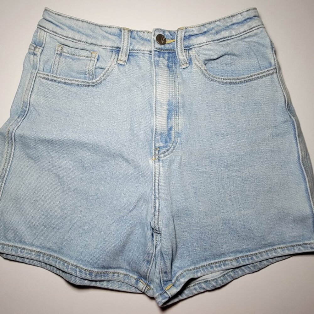 Kancan Signature Womens Light Blue 5 Pocket Denim Shorts Size 26